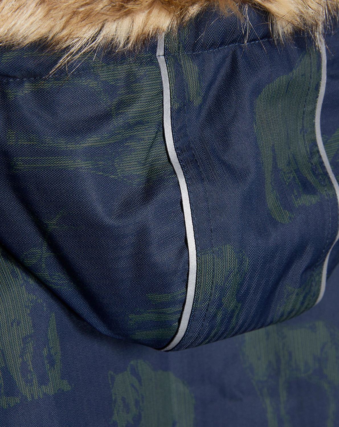 Schneejacke WILD ANIMALS mit Kunstfellbesatz in parisian night