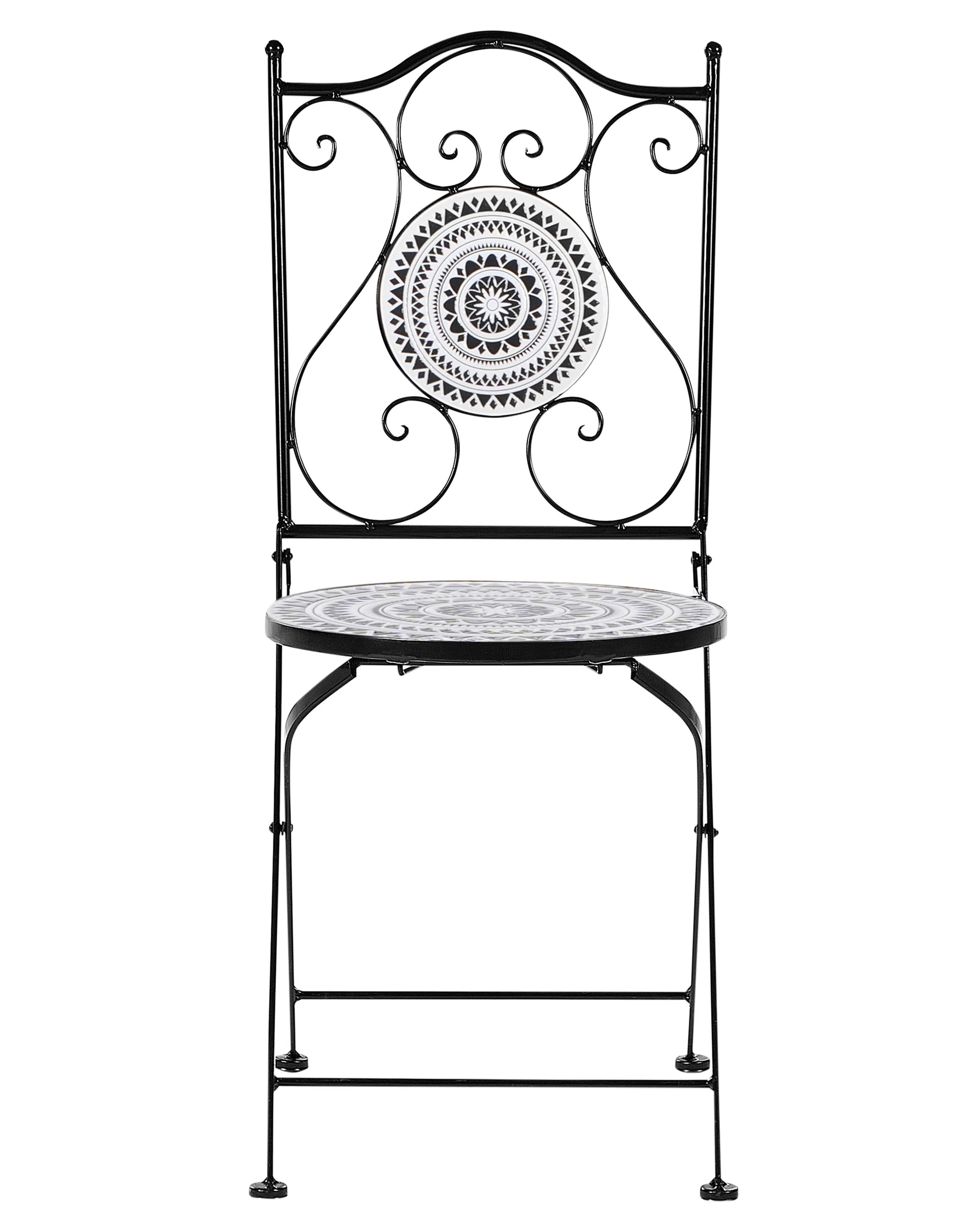 Set van 2 tuinstoelen COMISO inklapbaar Metaal Zwart/wit