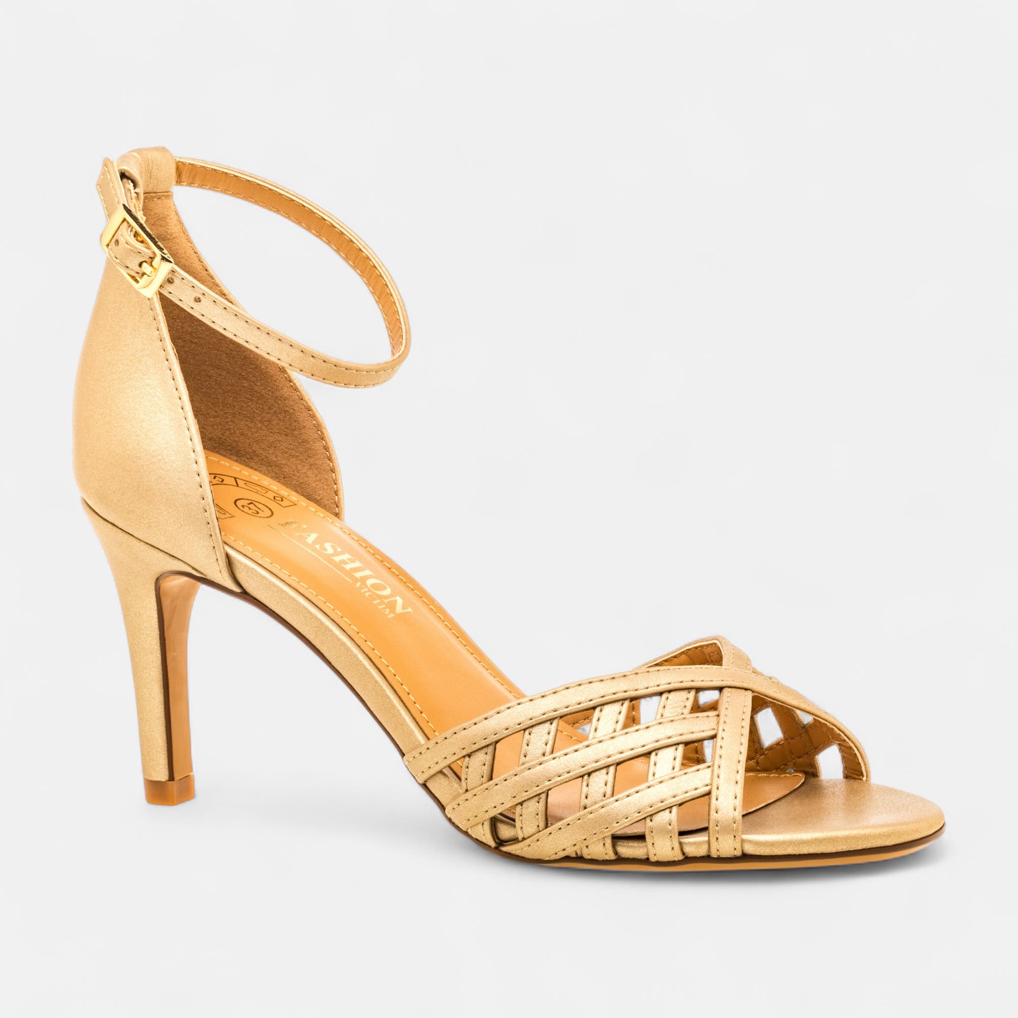 Nu-pieds à talon Femme or