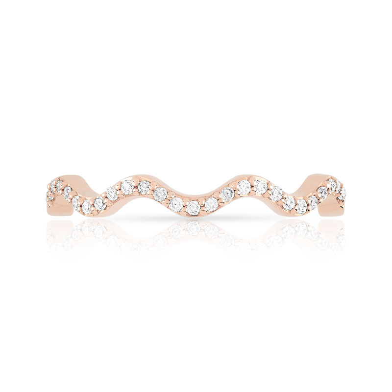 Bague or 375 rose diamant