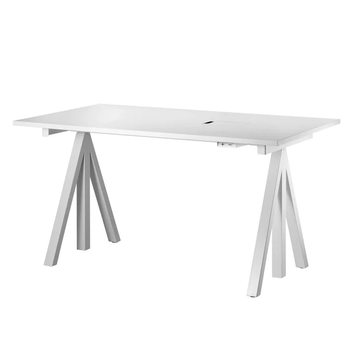 String - Works Schreibtisch, höhenverstellbar, weiss, Tischplatte 140 x 78 cm