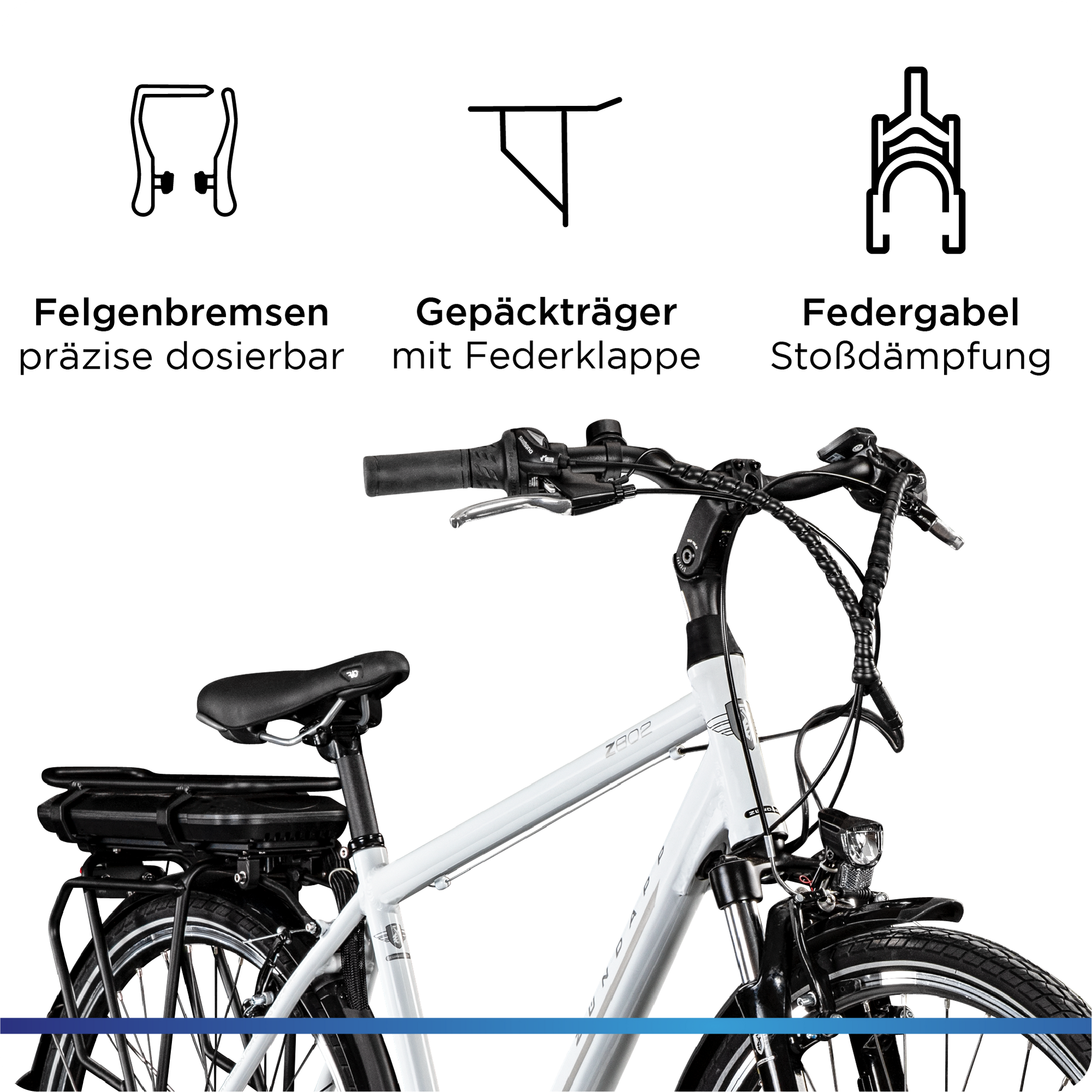 Zündapp Z802 E Bike 28 Zoll Trekkingrad Herren 155 - 185 cm Elektrofahrrad mit 21 Gang