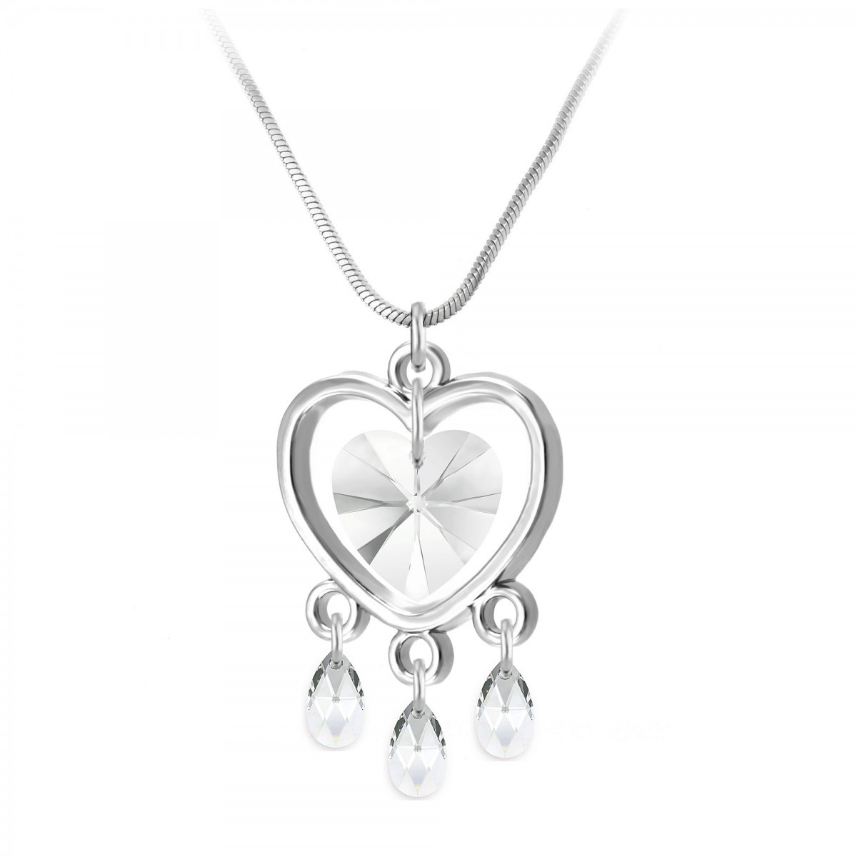 Collier coeur SC Crystal orné de Cristaux scintillants