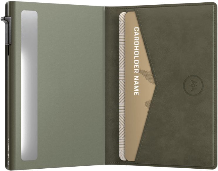 Prowallet - Slim - Pasjeshouder - Olijfgroen - Aluminium - 8 Pasjes