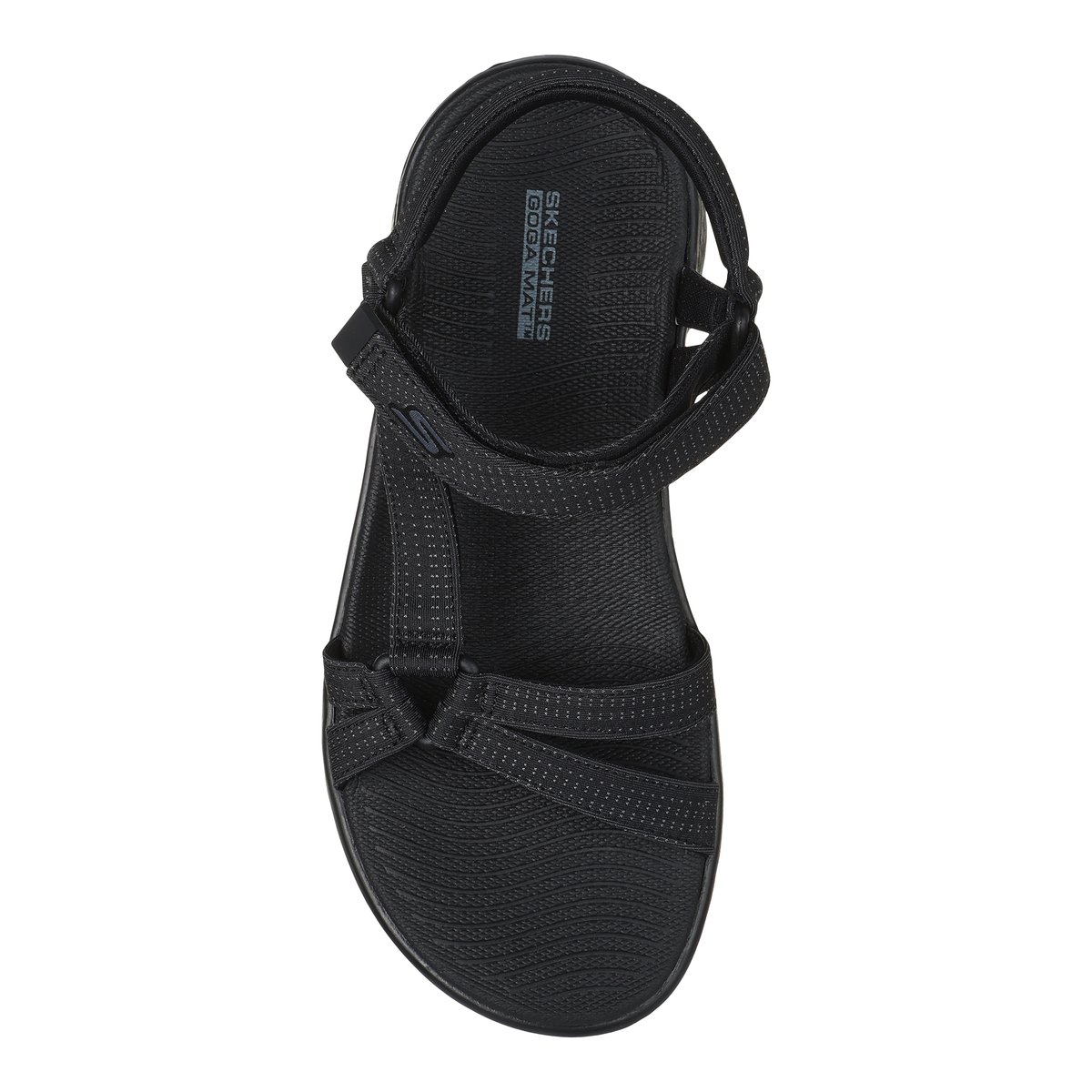 2X les points-Gowalk_flex-Sandales à lanières - Talon plat - Noir/Noir
