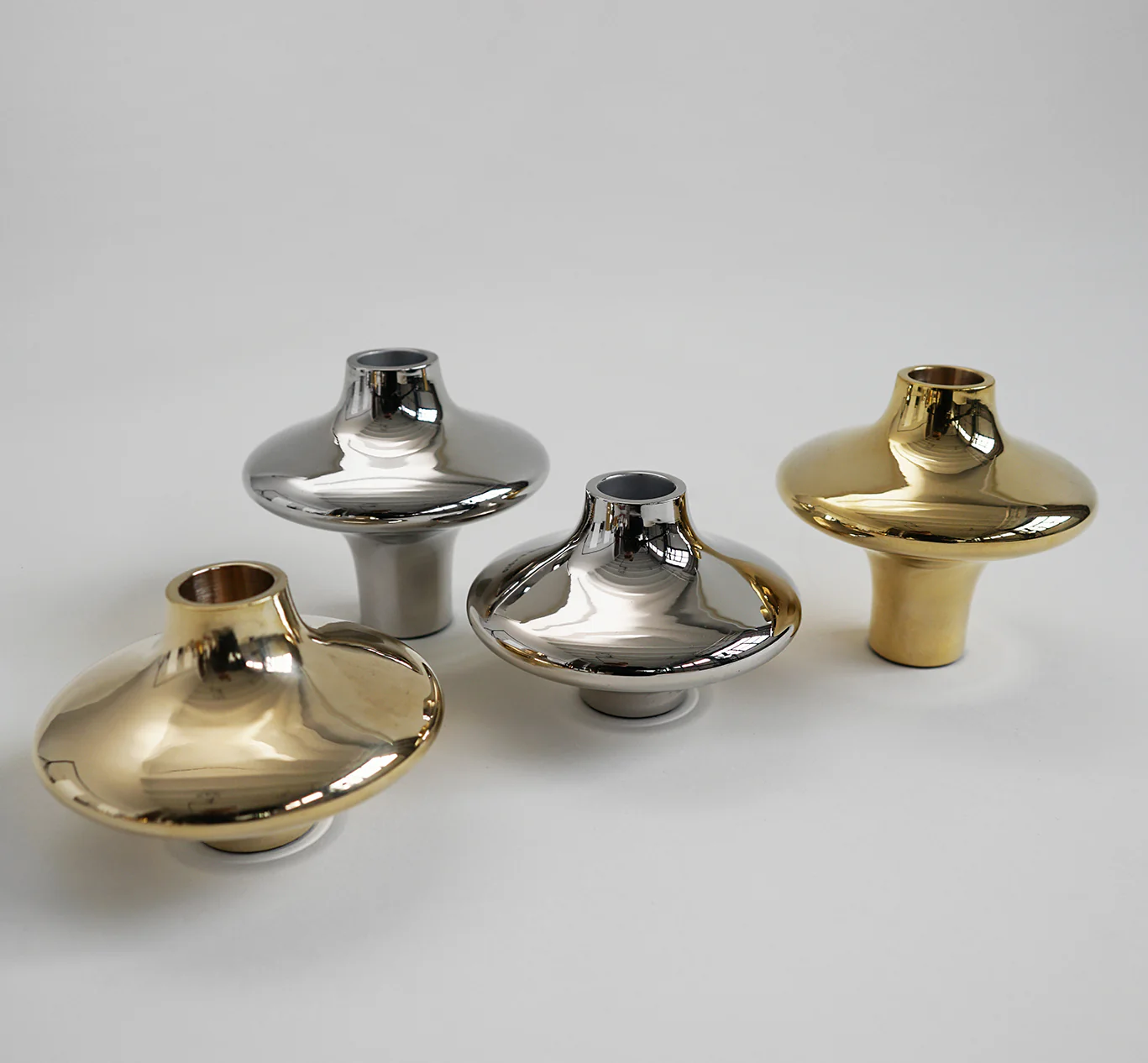 Hein Studio  Doublet no. 02 lysestage, stor - sølv