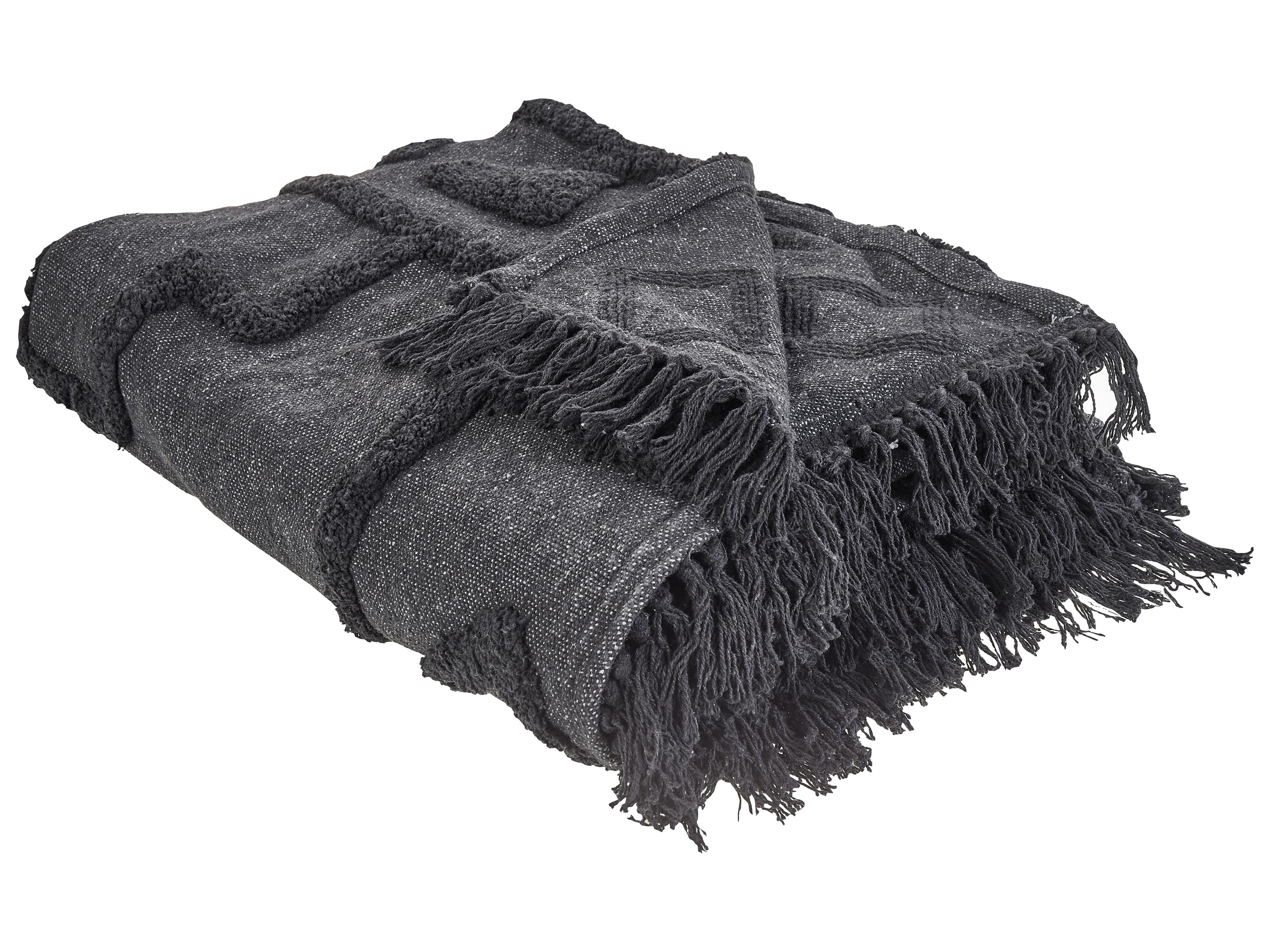 Plaid CHACK Katoen 220 x 240 cm Donkergrijs