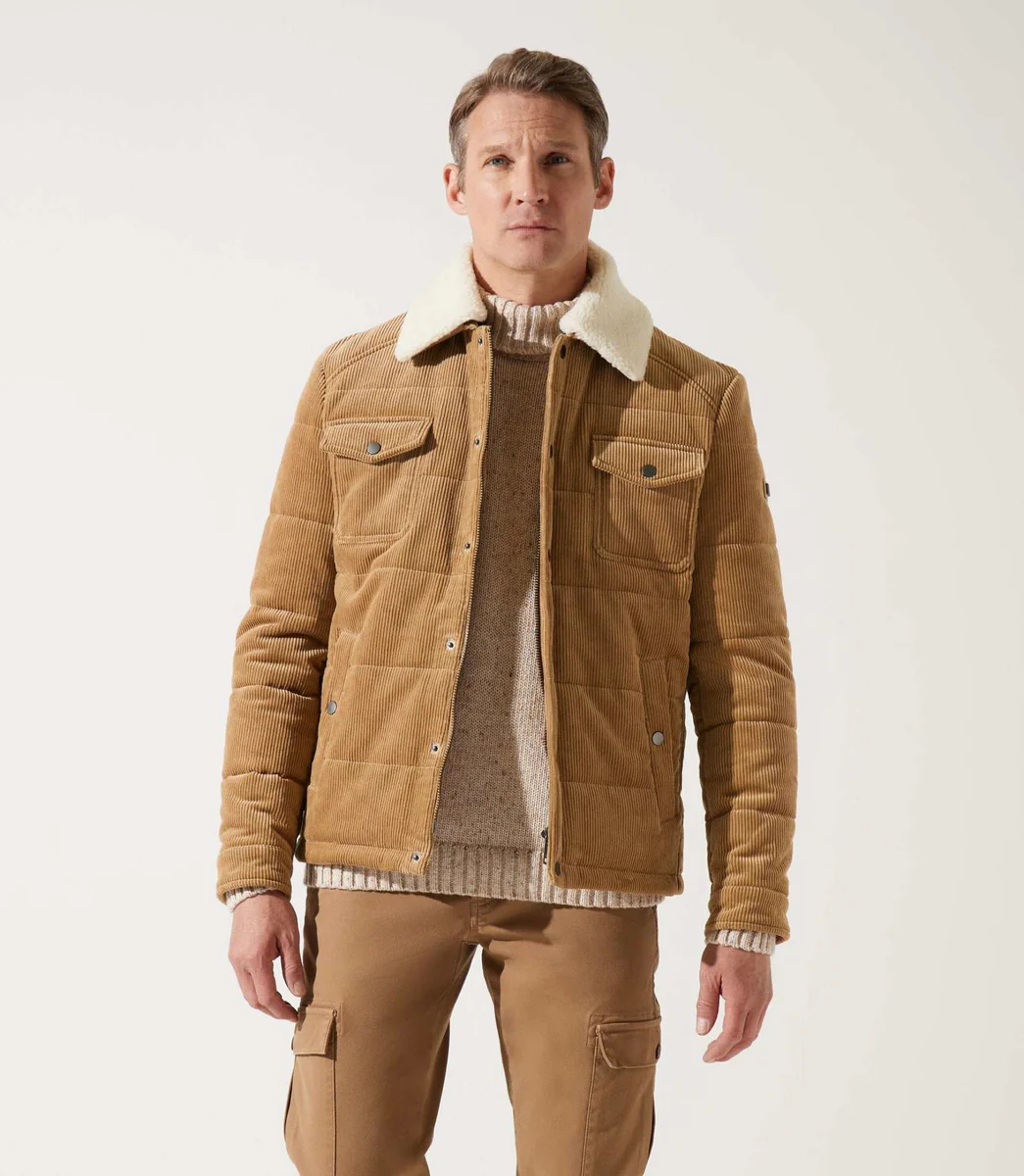 Blouson velours matelasse beige MANI