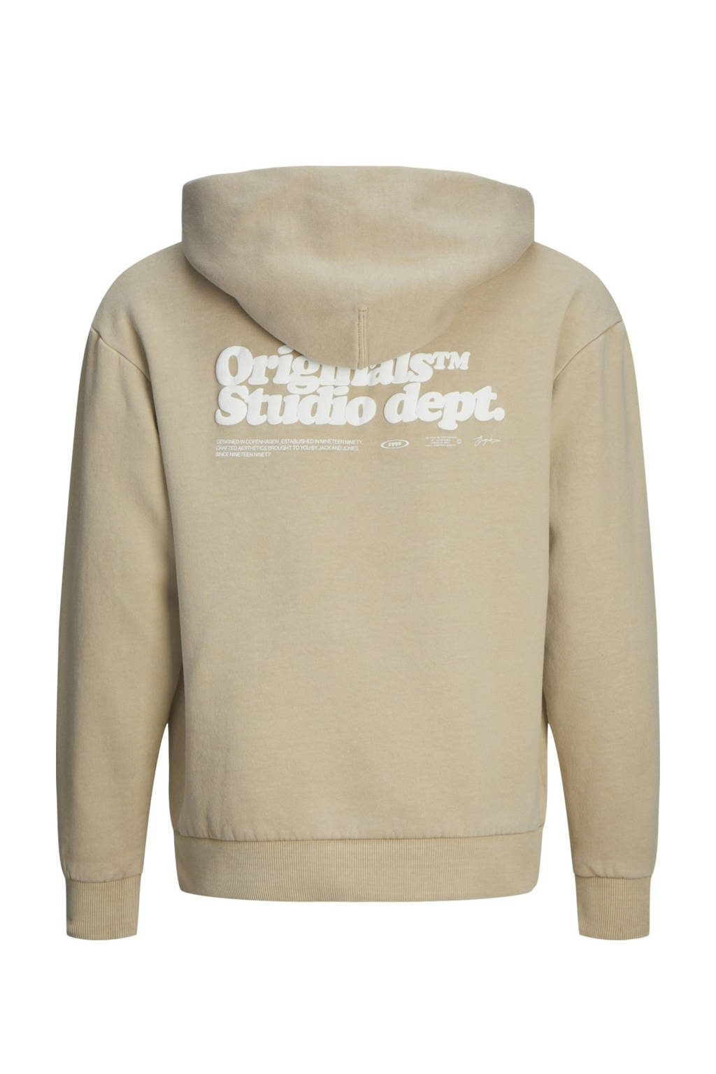 JACK & JONES hoodie JORVERMONT met backprint beige