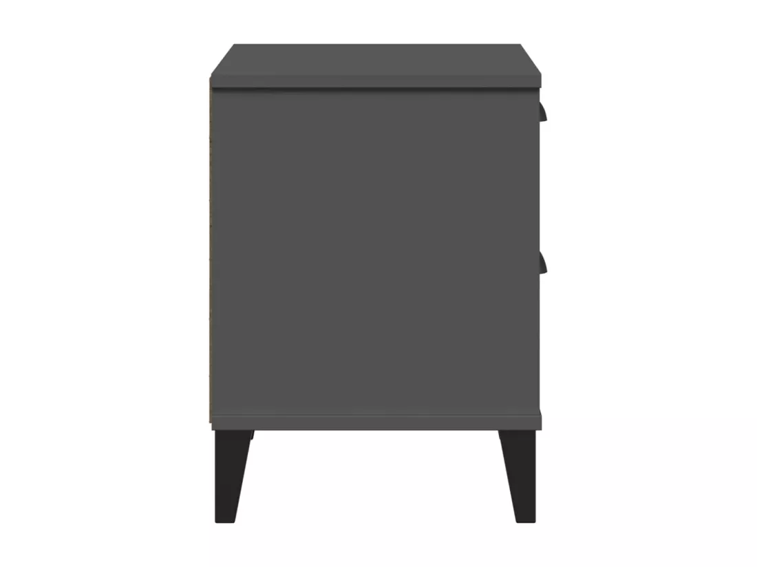 Table de chevet VIKEN gris anthracite bois de pin solide