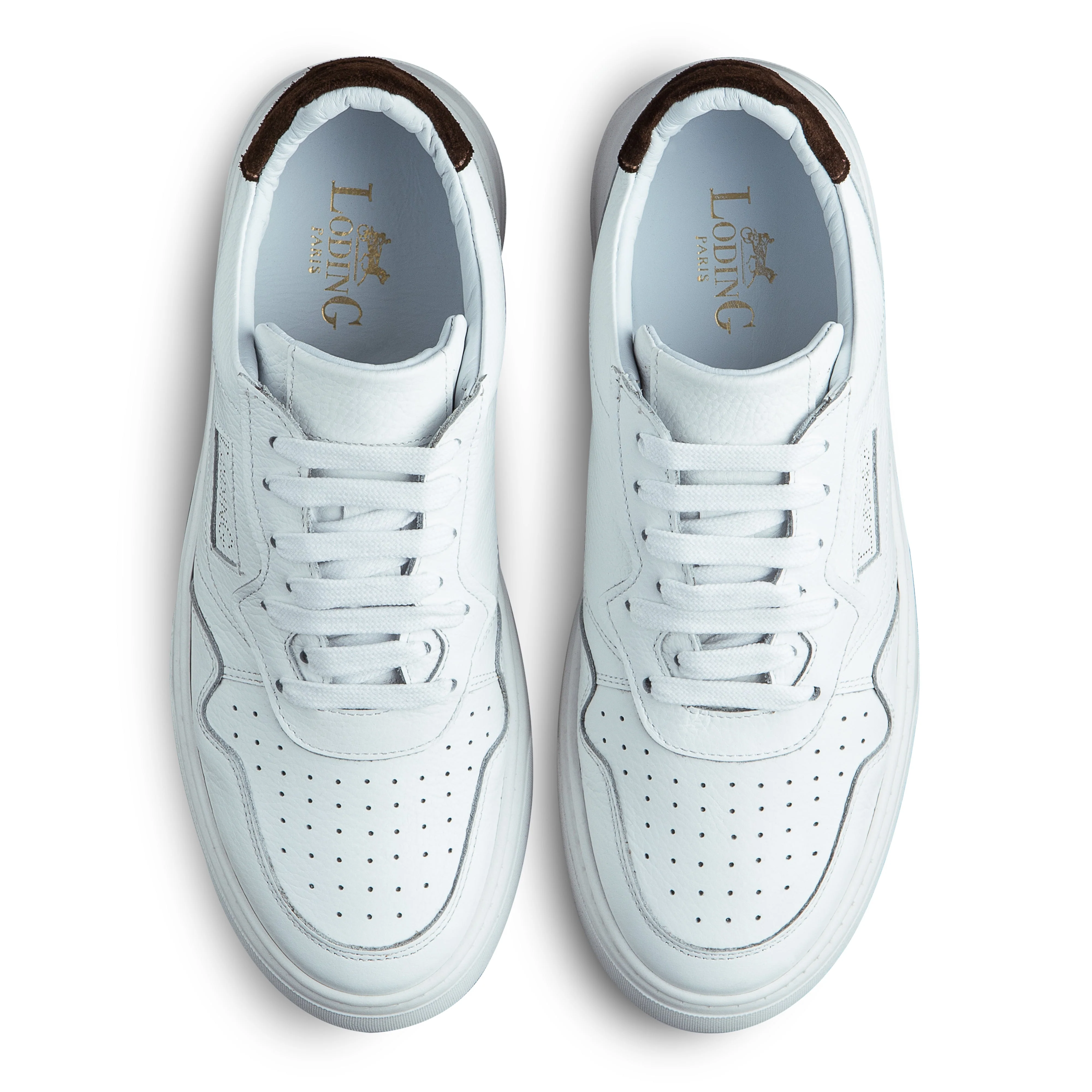 Sneakers Lioni 717 grainé blanc/marron
