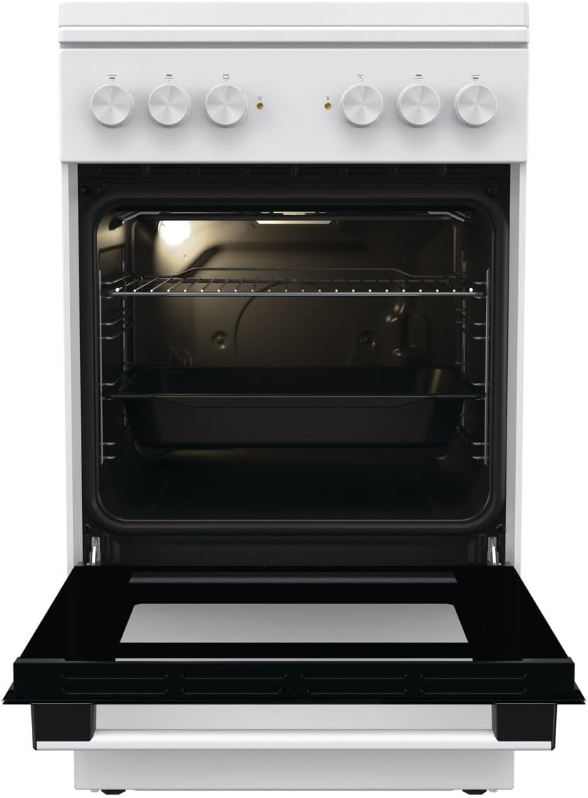 Gorenje GE5A23WH Standherd, 74 Liter, PerfectGrill, Pizza Mode 300°C, AquaClean, Made in Europe, weiß