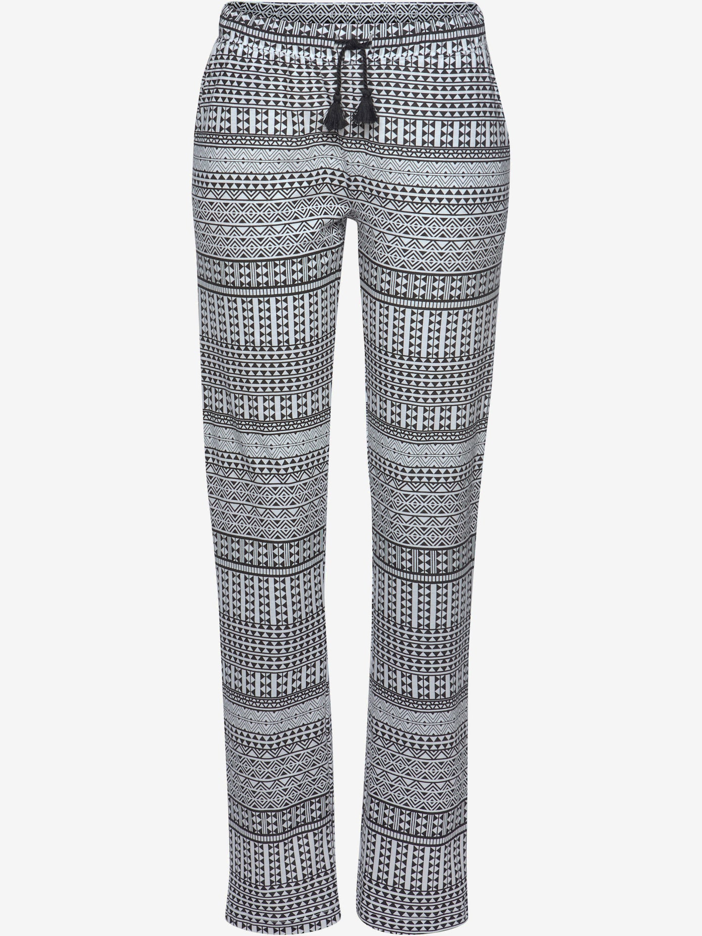 Pyjama avec haut uni et pantalon à motifs