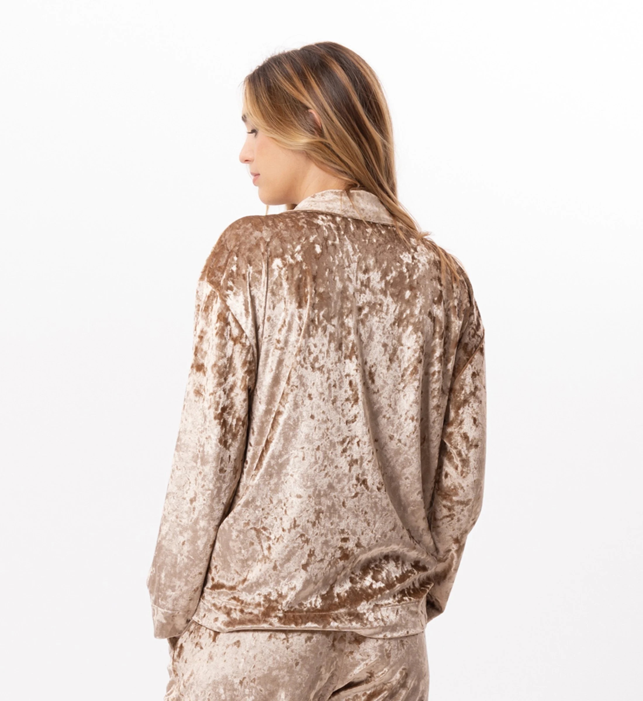 PLATINE 870 - Veste en panne de velours | Marron
