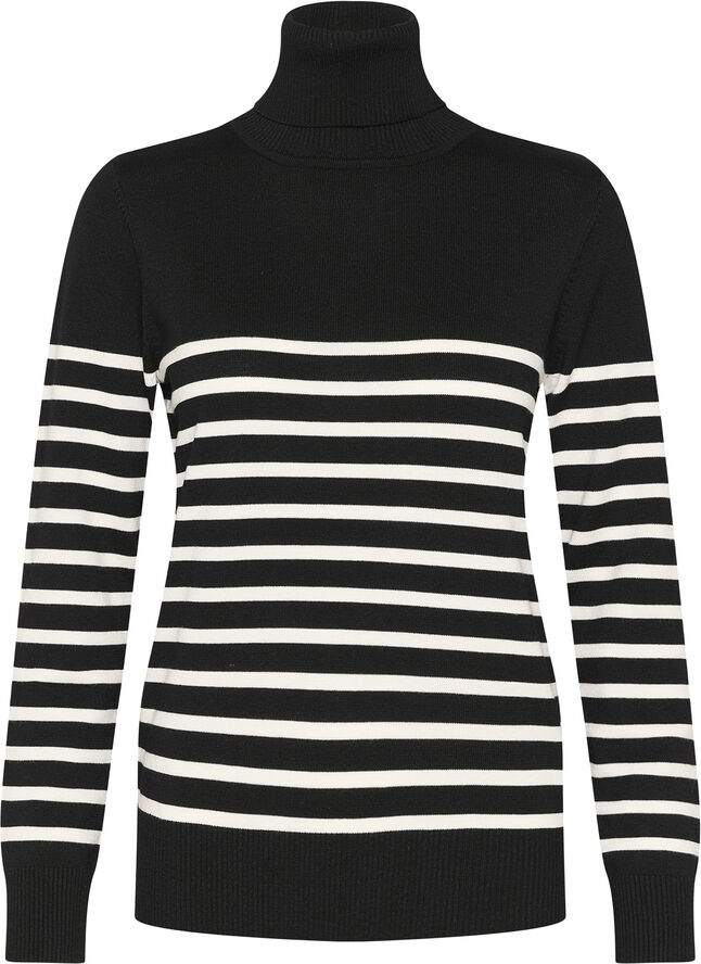 Saint Tropez MilaSZ St. Rollneck Pullover Black mila stripe