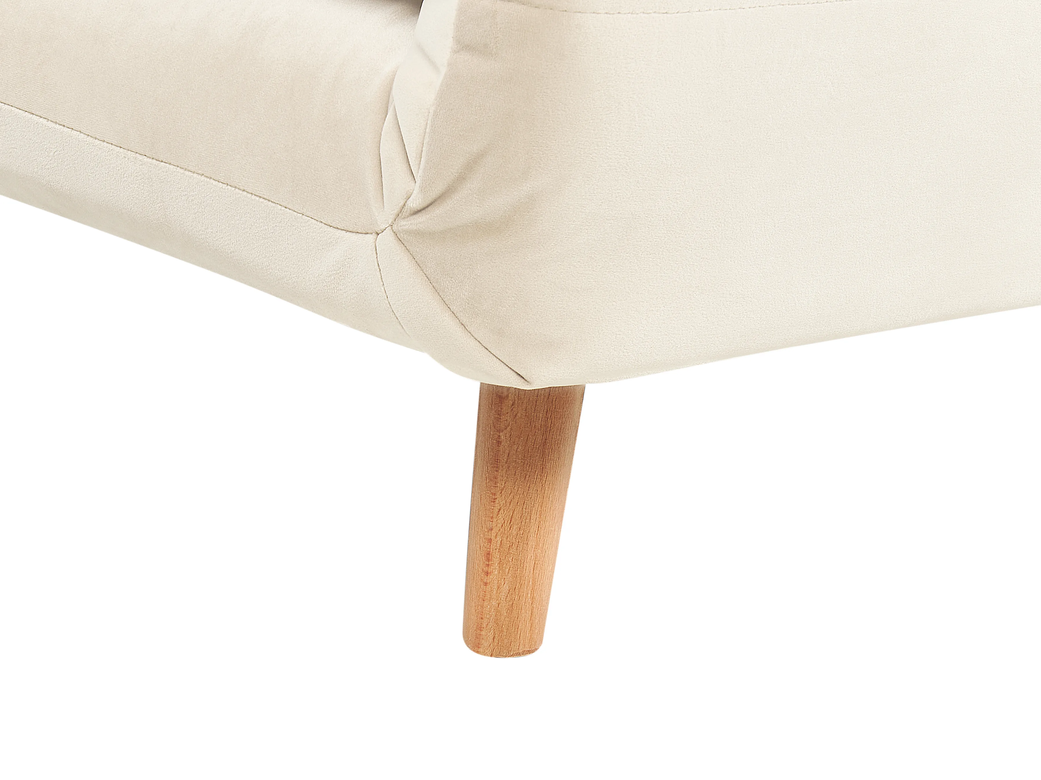 Eenpersoons slaapbank SETTEN Fluweel Lichtbeige