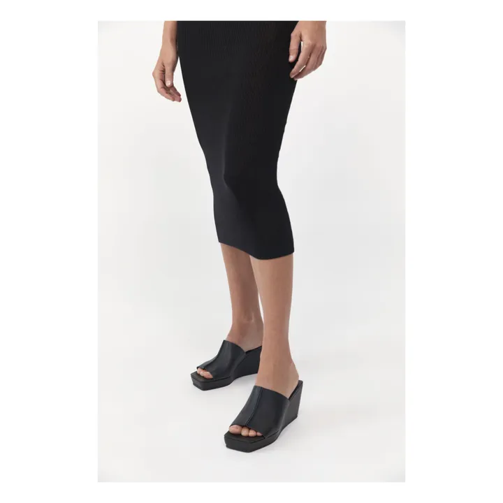 St Agni Mules Maria Wedge Cuir | Noir