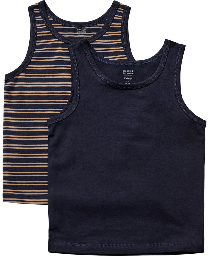 Magasin du Nord Collection Boys Tanktops 2-Pack Navy blazer / cartouche stripe