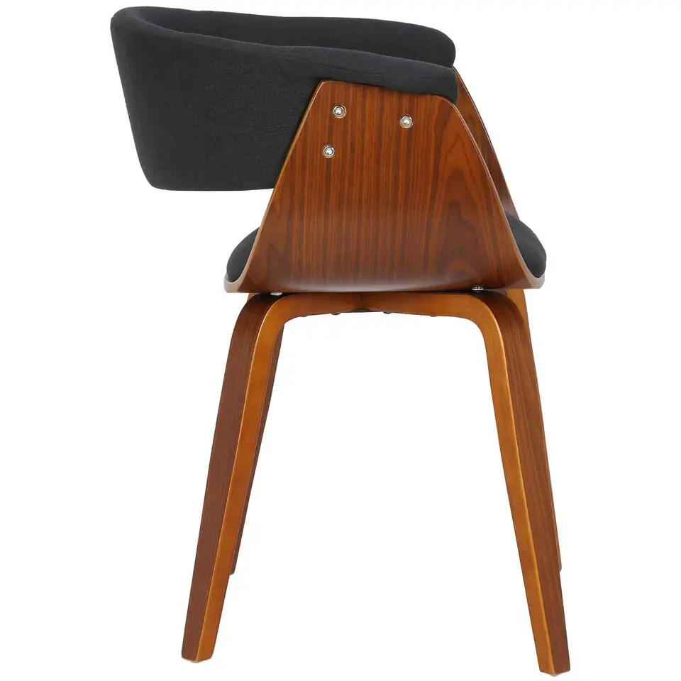 CLP Eetkamerstoel Bruce walnoot Frame - Stof - zwart
