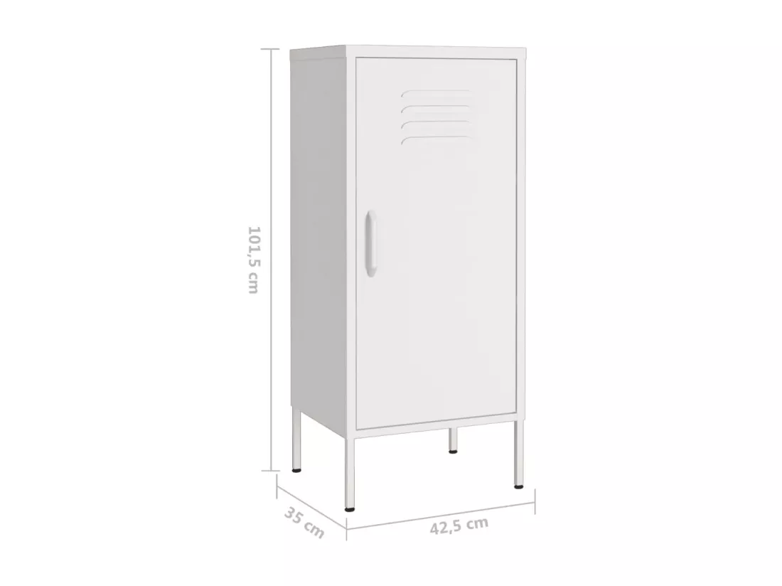Armoire de rangement Blanc 42,5x35x101,5 cm Acier