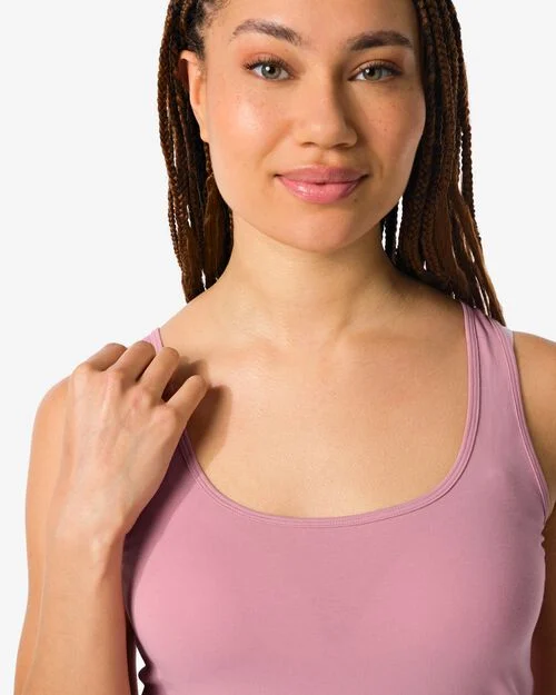 débardeur femme coton rose