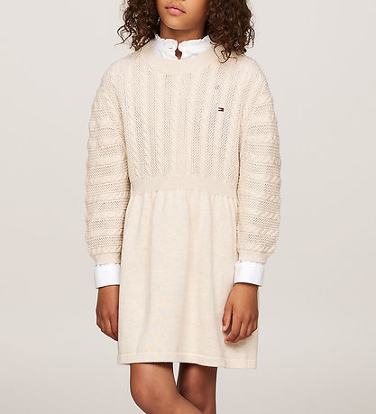 Tommy Hilfiger Kjole - Strik - CaBlå - HeatheRød Oat
