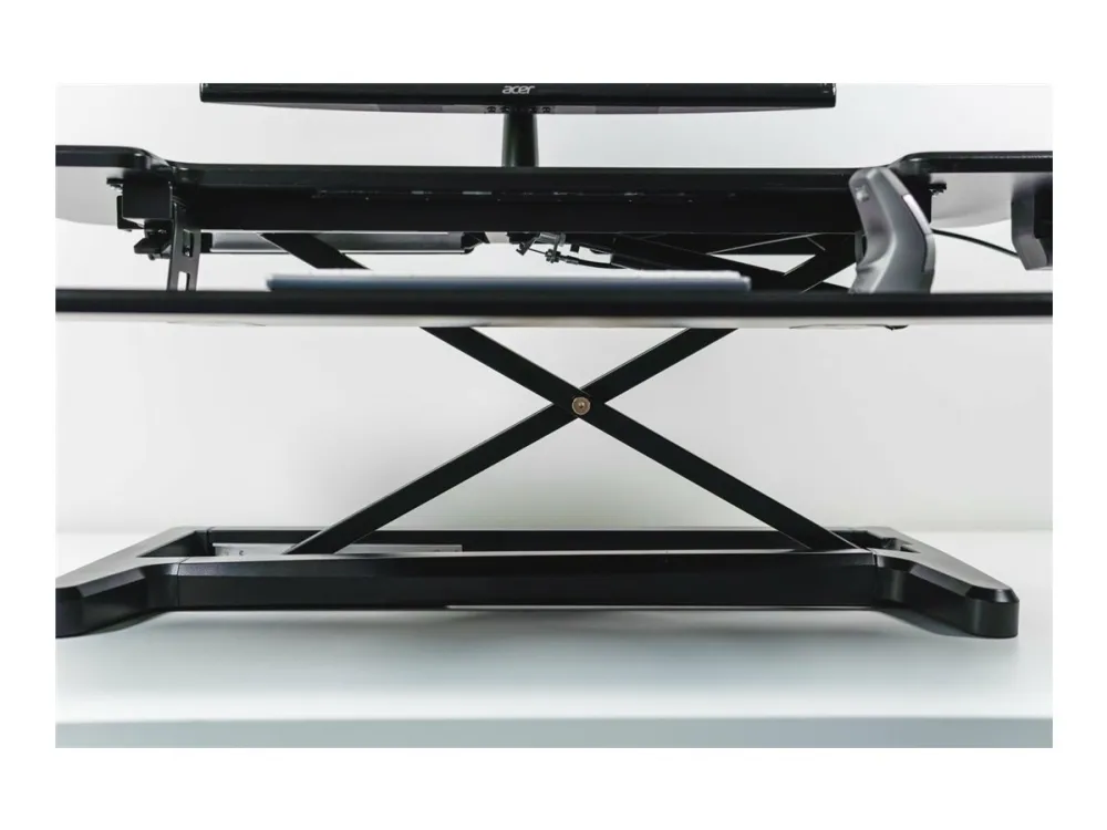 Bakker Elkhuizen Adjustable Sit-Stand Desk Riser 2 - Stativ - for LCD-display/PC-udstyr - sort - skrivebordsstander