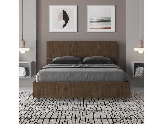 ITYHOME - Lit coffre demas incliné 140x200 noyer