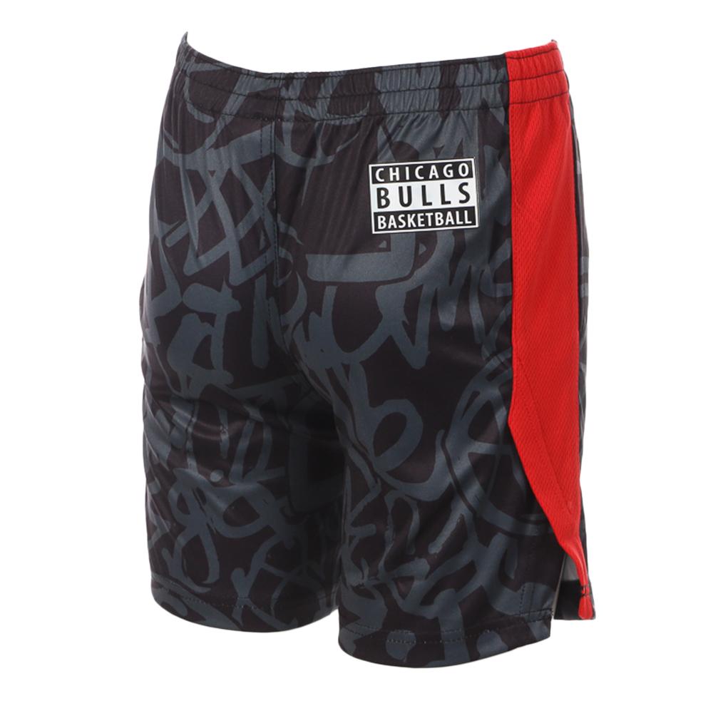 NBA Short de Basketball Gris/Rouge Garçon NBA Chicago Bulls