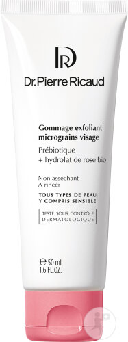 Dr. Pierre Ricaud Gommage Exfoliant Micrograins Visage Prébiotique + Hydrolat De Rose Bio Tube 50ml