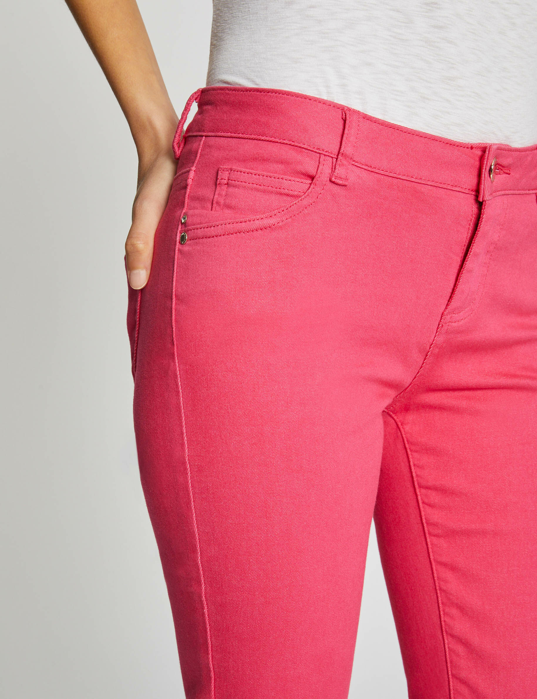 Jeans skinny taille basse fuchsia femme - fuchsia