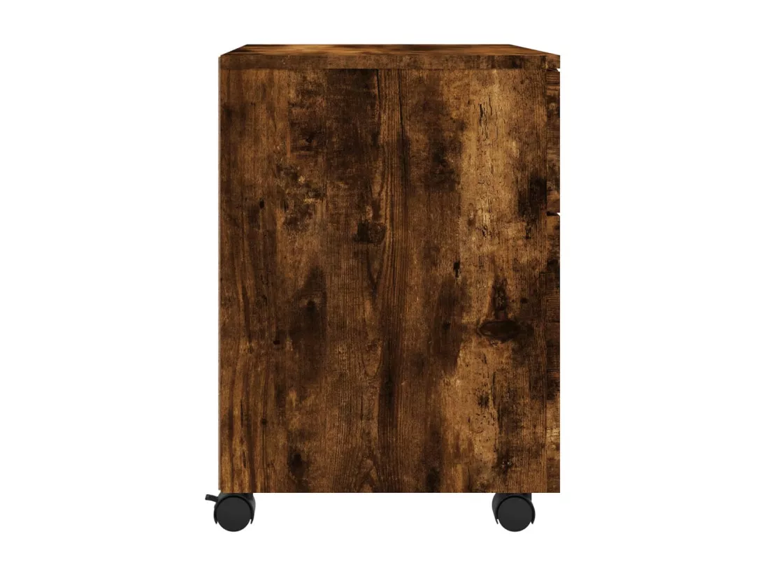 Classeur mobile avec roues Chêne fumé 45x38x54 cm Bois