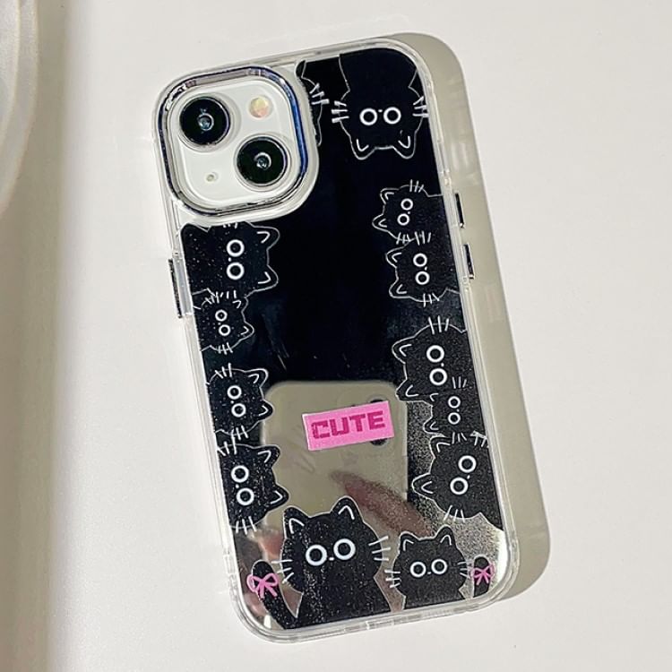 Japilavio - Kat Gespiegeld Telefoonhoesje - iPhone 15 Pro Max / 15 Pro / 15 Plus / 15 / 14 Pro Max / 14 Pro / 14 Plus / 14 / 13 Pro Max / 13 Pro / 13 / 13 mini / 12 Pro Max / 12 Pro / 12 / 12 mini / 11 Pro Max / 11 Pro / 11