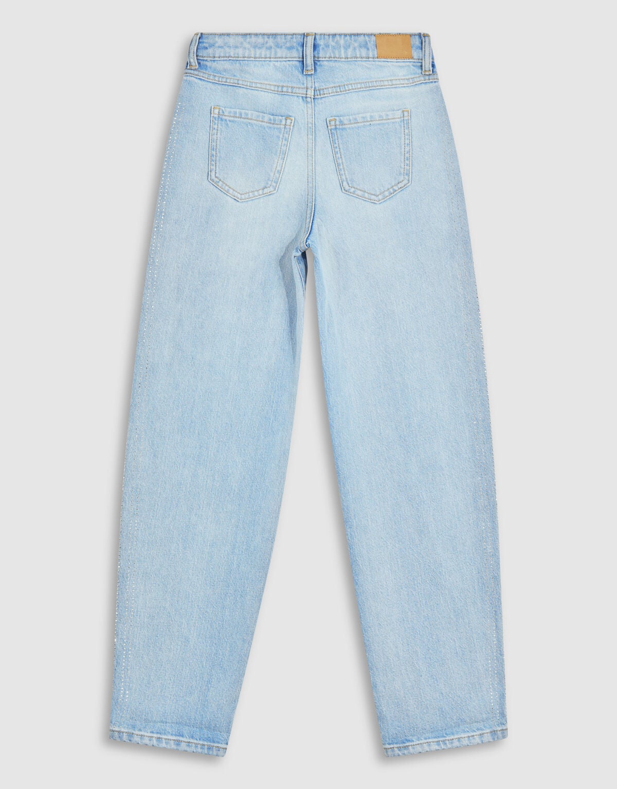 Strass Barrel Fit Jeans Blauw