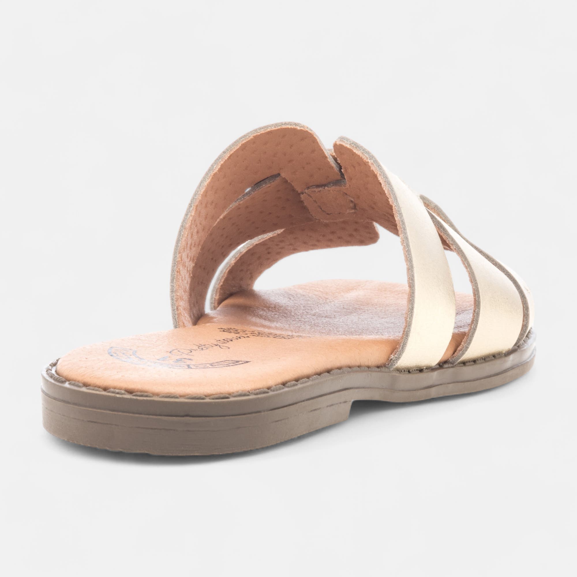 Mules Fille en cuir or