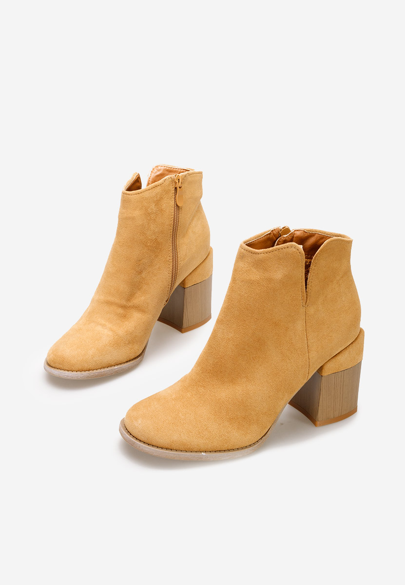 Bottines à gros talon bruns Paletia