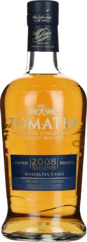 TOMATIN 12 YEARS 2008 RIVESALTES FRENCH COLLECTION 70CL
