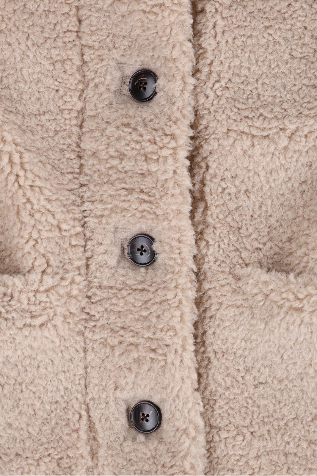 Korte beige faux fur jas