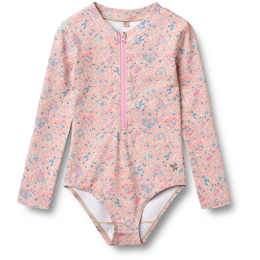Køb Wheat Pink Heart Flowers Badedragt L/S Margot