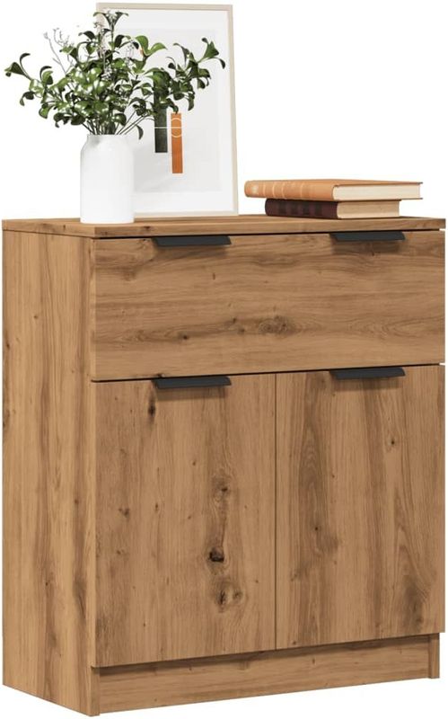 vidaXL - Dressoir - Artisan Eikenkleurig - Bewerkt Hout