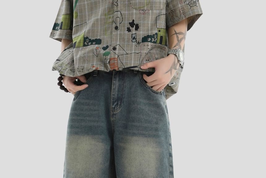 Banash - Gewassen denim shorts met hoge taille