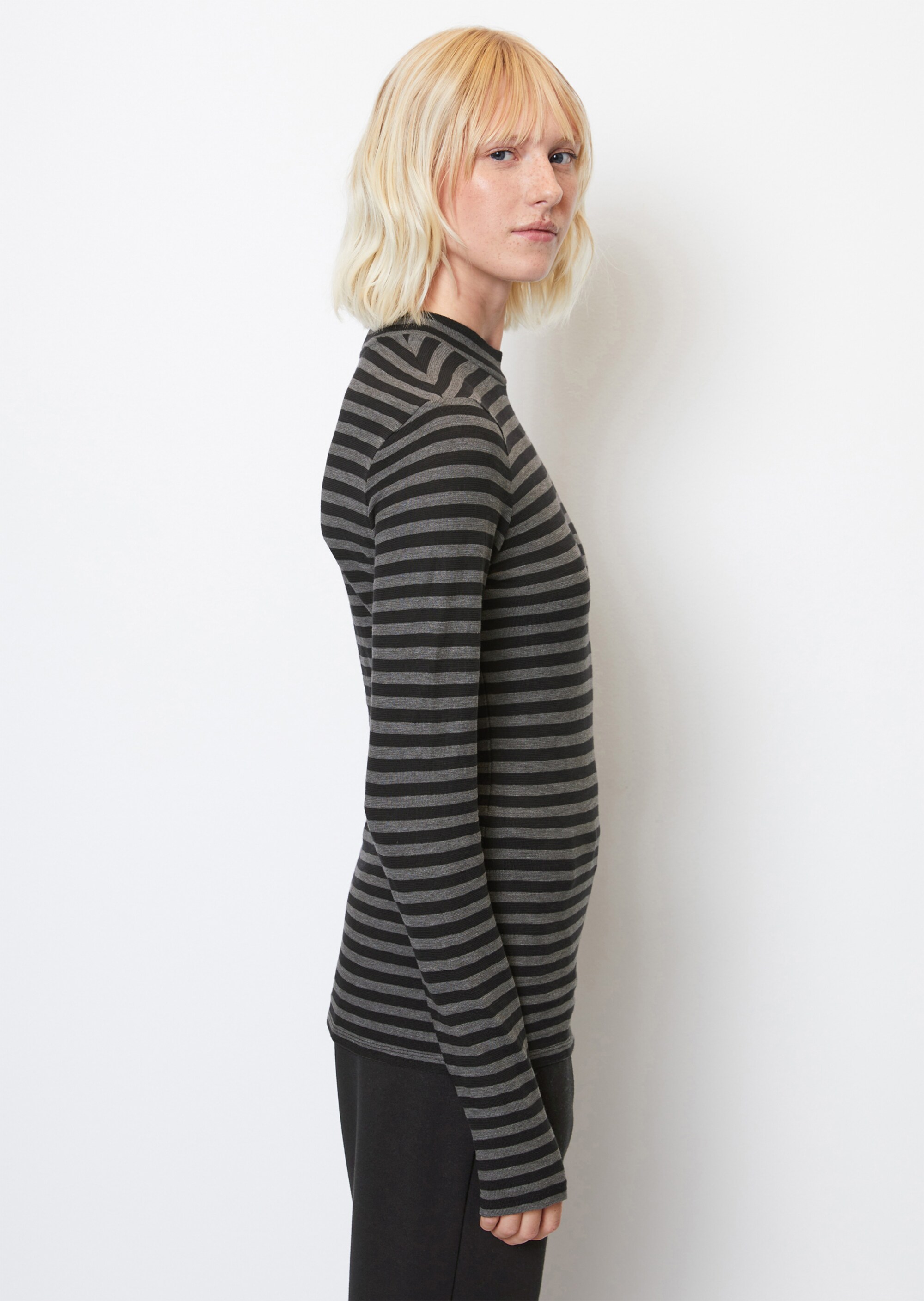 Ringel-Longsleeve regularaus Slubjersey