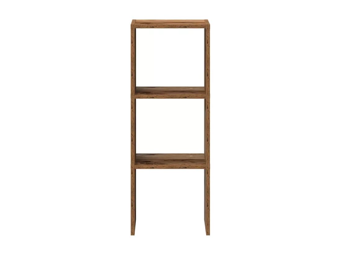 Bibliothèque empilable vieux bois 30x30x80 cm bois d'ingénierie