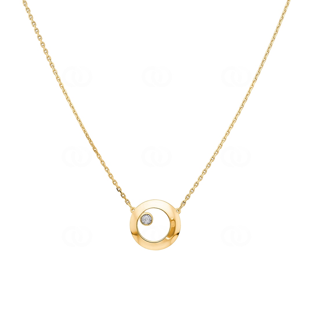 Collier 750/18 K Gelbgold mit Diamant 0.015ct. H/p1