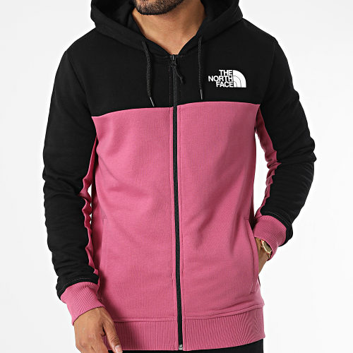 Sweat Zippé Capuche Icon A7X1Y Rose Noir