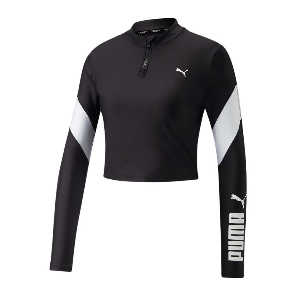 Puma Sweat 1/4 Zip Noir Femme Puma Fit
