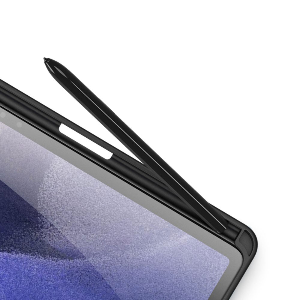 Samsung Galaxy Tab S8  Plus / Tab S7 FE 5G / Tab S7  Plus Leder Tasche Smart Cover Schutzhülle   S-Pen Halter - Schwarz
