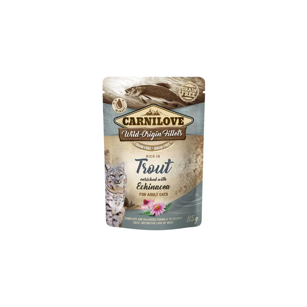 Carnilove Cat Pouch vådfoder m. ørred & echinacea - 85 g.