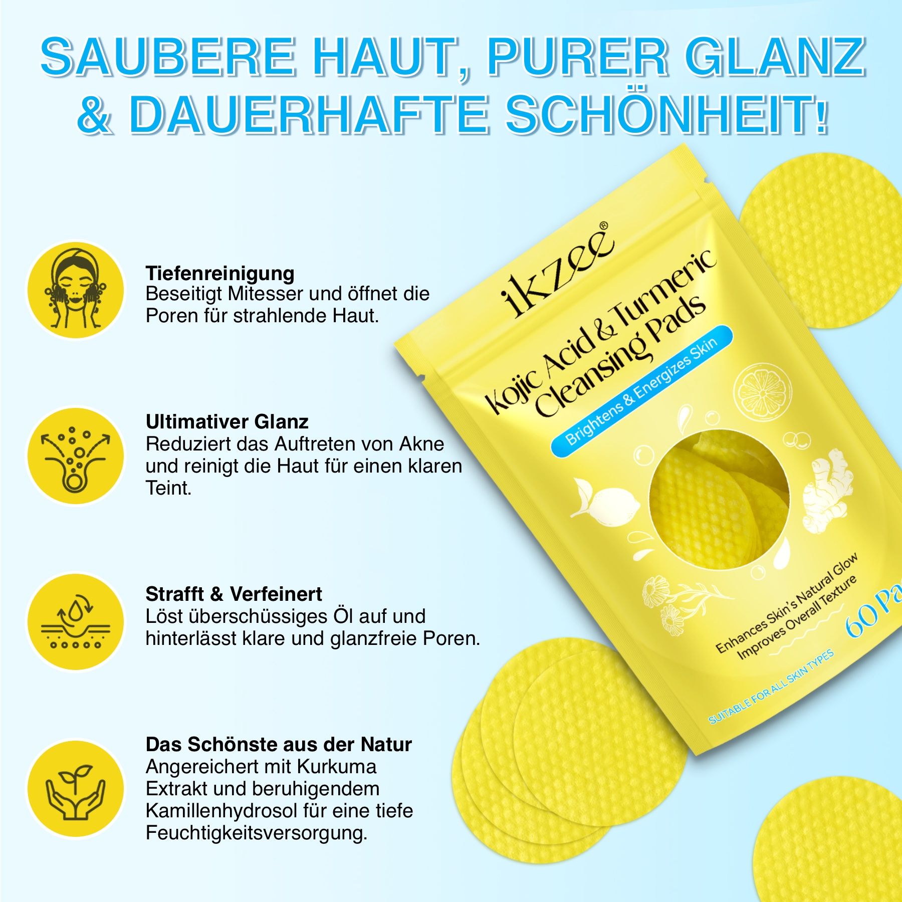 P-beauty Gesichtsreinigungspads Kurkuma