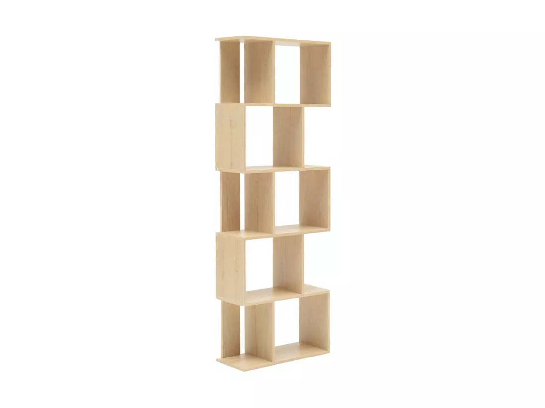 Bibliotheque Etageres Bois Beige Design Moderne 172,5x60x24,5